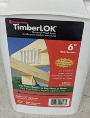 TimberLOK 6″ Wood Screws 250 Pack FastenMaster FMTLOK06 Truss Structural Screw