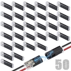 50Pcs Low Voltage Wire Connectors, Double Wire Plug in Connector