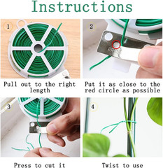 Twist Tie, 328 Feet (100M), Green Cable Ties with Cutter, Garden Plant Ties Reus