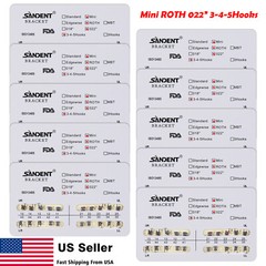 10Packs Dental Orthodontic Metal Brackets Braces Mini Roth.022 Hooks 345 Ortho
