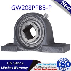 For Tufline TPBT60 .GW208PPB5-P 1-1/8″ Square Disc Pillow Block Bearing