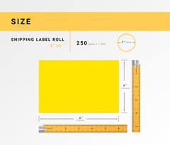 ZEBRA 4×6 COLOR (4″ x 6″) YELLOW Direct Thermal Labels – 1″ Core – (6) Rolls/250