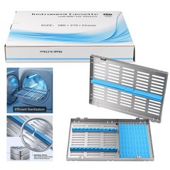 135°C Autoclavable Dental Sterilization Cassette Rack Box for 20 Grid Instrument