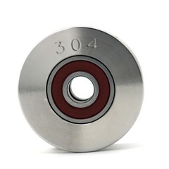 U Groove Pulley Stainless Steel Screw Roller Rope Cable Wire Pulley 4 Screw Hole