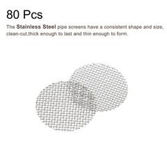 80Pcs, Pipe Screen Stainless Steel Screen 3/8 Inch (9.5mm) Dia for Pipe Filter