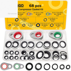 52 Pcs AC Gasket Kit R134a Compressor Seal Washers Car Auto Air Conditioner