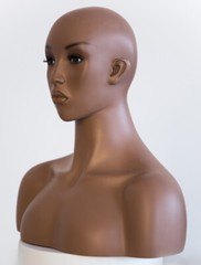 17 in H African American Mannequin Head Bust Form Mannequin Face Makeup MH5BK