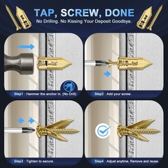 160 Pcs Self Drilling Drywall Anchors with Screws Kit, 3 Sizes Premium Zinc-Pla