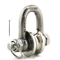 1PCS Stainless Steel Wheel Pulley Block Wheave U Groove Rope Pulley Cable Pulley