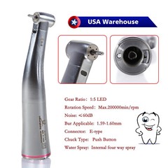 Dental LED Fiber Optic 1:5 Increasing Contra Angle Handpiece for Electric Motor