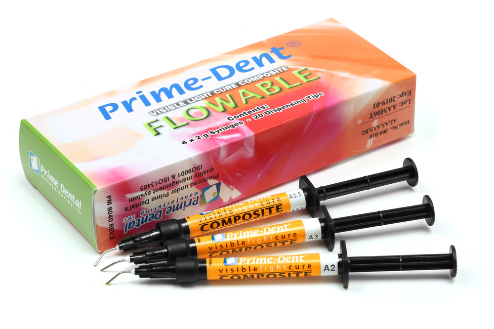 Prime-Dent Flowable Light Cure Dental Composite 4 Syringe Kit – B1 #004-010B1
