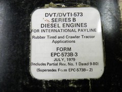 IH INTERNATIONAL DRESSER DVT573 DVTI 573 SERIES B ENGINE PARTS MANUAL