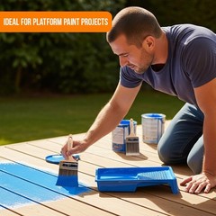 12-Pack – 4″ Flat Brushes for All Latex and Oil Paints & Stains