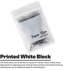500/PCS White Block 3″x5″ Clear Reclosable Seal Bag Plastic Zip Lock Bags 2Mil