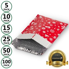 Fosmon Christmas Holiday Gift Self Seal Poly Bubble Mailer 0 2 5 Padded Envelope