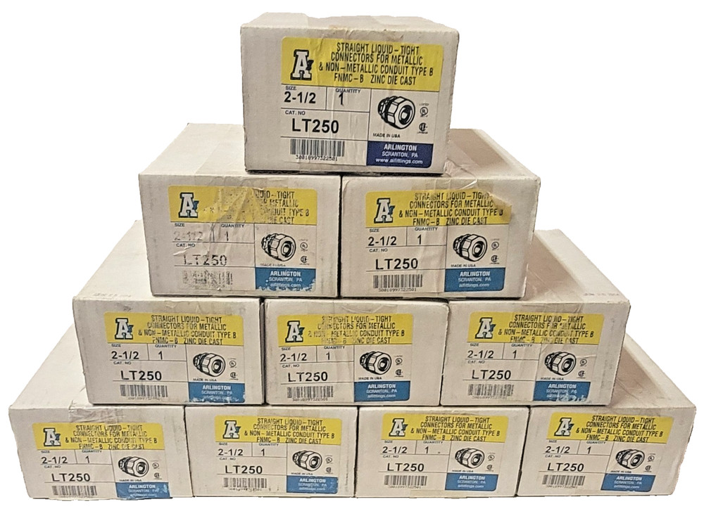 Arlington (Lot of 10) LT250 2.5″ Zinc Die Cast Liquid Tight Connector FNMC-B