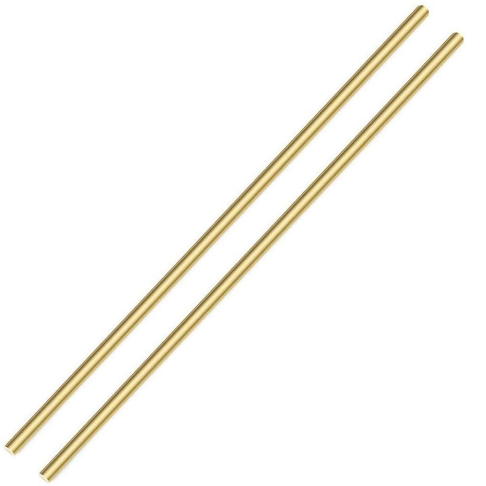 2 PCS 3/8 Inch 9.5mm x 12 Inch Solid Round Brass Rod Lathe Bar Stock DIY