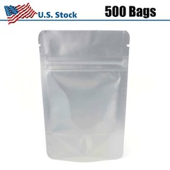 3″ x 5″ Small Reclosable Smell Proof Zip Lock Bag – 500 Pack (Clear-Silver)