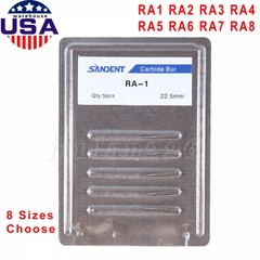 Dental Round Latch Carbide Burs RA 1 2 3 4 5 6 7 8 SANDENT Fit Slow Low Speed