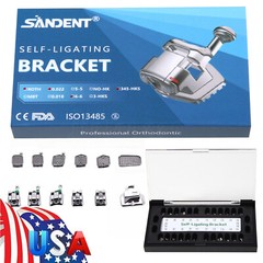 SANDENT Dental Ortho Brackets Brace Self-Ligating Mini Roth 022 Hooks 345