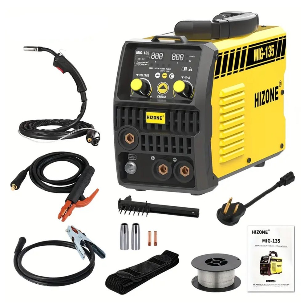 135A Mig Welder Intelligent Portable IGBT Inverter 110V 3-in-1 Welding Machine