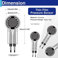4 PCS 0.4mm Thin Film Pressure Sensor 20g2Kg Force Sensitivity Resistor DIY