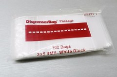 WHITE Block Bags RELOC ZIPPIT 3×5 4mil H. D. 3 x 5″ 4 Mil Bags 100