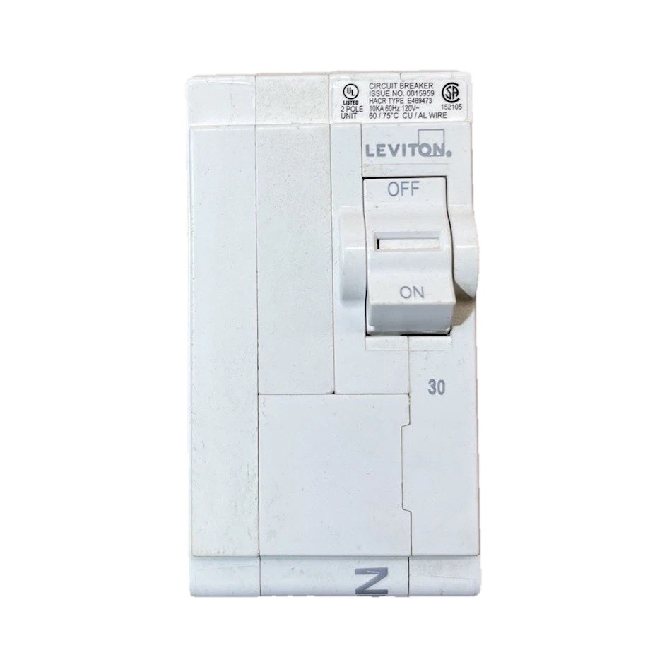 Leviton LB230 30A 2-Pole 201-250V AC Main Circuit Breaker Trip Indicator