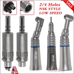 NSK Style Dental Low Speed Handpiece Straight Contra Angle Air Motor 1:1 Attach