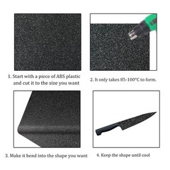 Pack of 2 ABS Plastic Sheet, Black Plastic Sheet 8″ x 12″ x 1/8″ Thick (3mm)