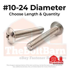 #10-24 18-8 Stainless Steel Phillips Truss Head Machine Screws (Pick Length&Qty)