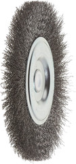 6 inch Wire Bench Wheel Brush, Coarse Crimped with 1/2-Inch and 5/8-Inch Arbor,