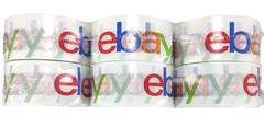 12 ROLLS Official eBay Branded Logo BOPP Shipping Tape White w Color 2″ x 75 yds