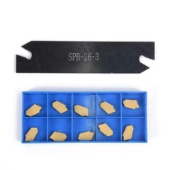 Carbide Lathe Cutting Grooving Blade Cut-Off Parting Tool Holder Wear Resistant