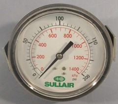 SULLAIR 250007-798 Pressure Gauge Replacement 0-1400 kPa 0-200 psi