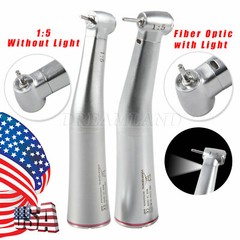 Dental Electric 1:5 increase Contra Angle (LED) Red Ring fit NSK micromotor USPS