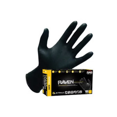 SAS Safety 66519 Raven Powder-Free Nitrile Disposable Glove, X-Large (Pack of 2)