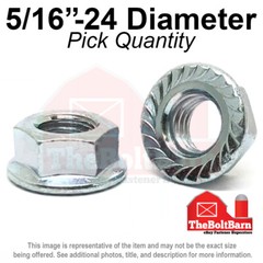 5/16″-24 Case Hardened Serrated Flange Whiz Lock Nuts Zinc FINE (Pick Quantity)