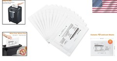 8.4 x 5.9 Inch Paper Shredder Lubricant Sheets – 12 Count for Smooth Shredding
