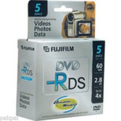 2 5PK FUJI MINI DVD-R DS 2.8GB,4X, IN MINI CASE CAMCORDER DISCS #25302910 SALE