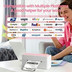 Phomemo Bluetooth Thermal Label Printer, 241BT 4X6 Wireless 4×6, PINK