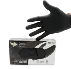 S&G Black Nitrile Gloves Latex Powder Free 3 Mil 1000pcs XS/S/M/L/XL