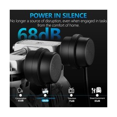 Quiet Air Compressor, Only 68dB, 5 Gallon Steel Tank, 2.8CFM @ 90PSI, Oil-Fre…