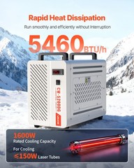 VEVOR Industrial Water Chiller 5460 BTU/h Water Cooler with Compressor 3.4 GPM