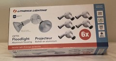 Lithonia Lighting Outdoor Floodlight Fixture, Aluminum Housing, 6 Pack, White