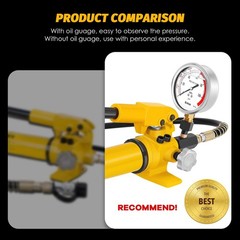 CP-700 Manual Hydraulic Hand Pump w/Oil Gauge Single Acting 9947psi