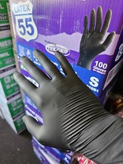 Emerald Black Latex Examination Gloves 1 case