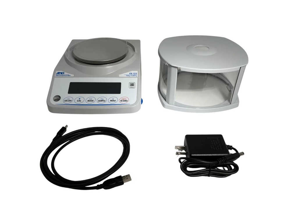 A&D FX-123 Precision Lab Balance, Compact Scale 122gX0.001g,Draft Shield, New