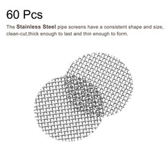 Pack of 60 Pipe Screen Stainless Steel Screens 3/8 Inch 9.5mm Diameter