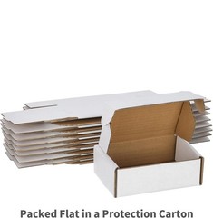 25 Pack 6x4x2 White Corrugated Shipping Mailer Packing Box Boxes 6″ x 4″ x 2″